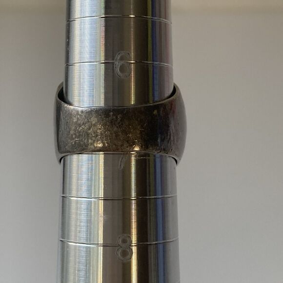 Vintage Sterling Silver 925 Ring Size 6.5 Modernist Domed Chunky Unisex Oxidized - Picture 5 of 13